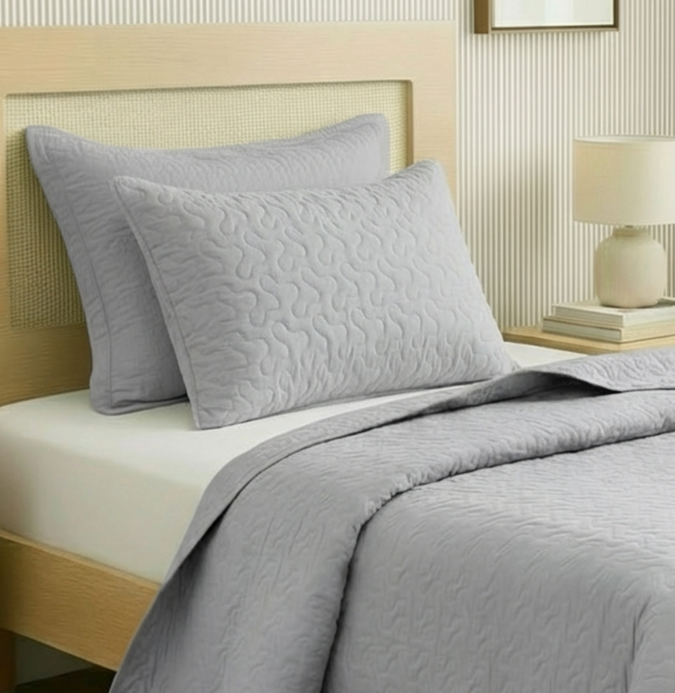 Kit Colcha Infinity 2 Peças - Cinza