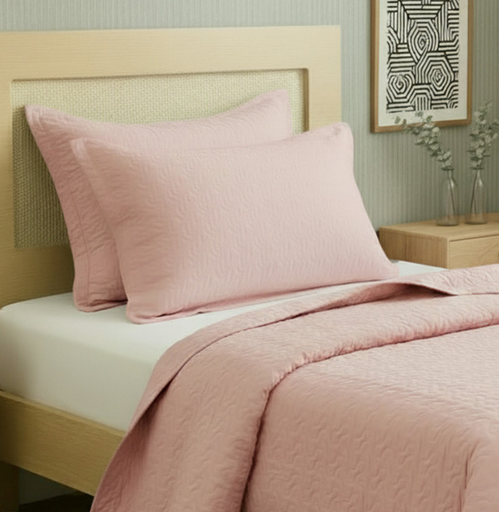 Kit Colcha Infinity 2 Peças - Rosa Chá