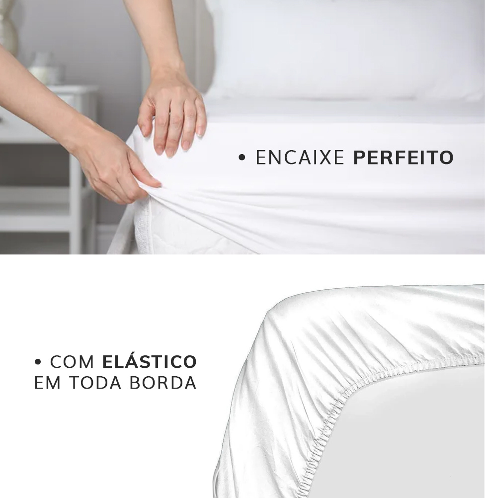 Protetor de Colchão Casal Impermeável Cru