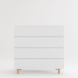 Cômoda de Bebê Haus Nature 4 Gavetas Branca e Carvalho 90CM