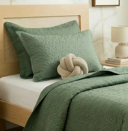 Kit Colcha Infinity 2 Peças - Verde Seco