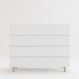 Cômoda de Bebê Haus Nature 4 Gavetas Branca e Carvalho 110 CM