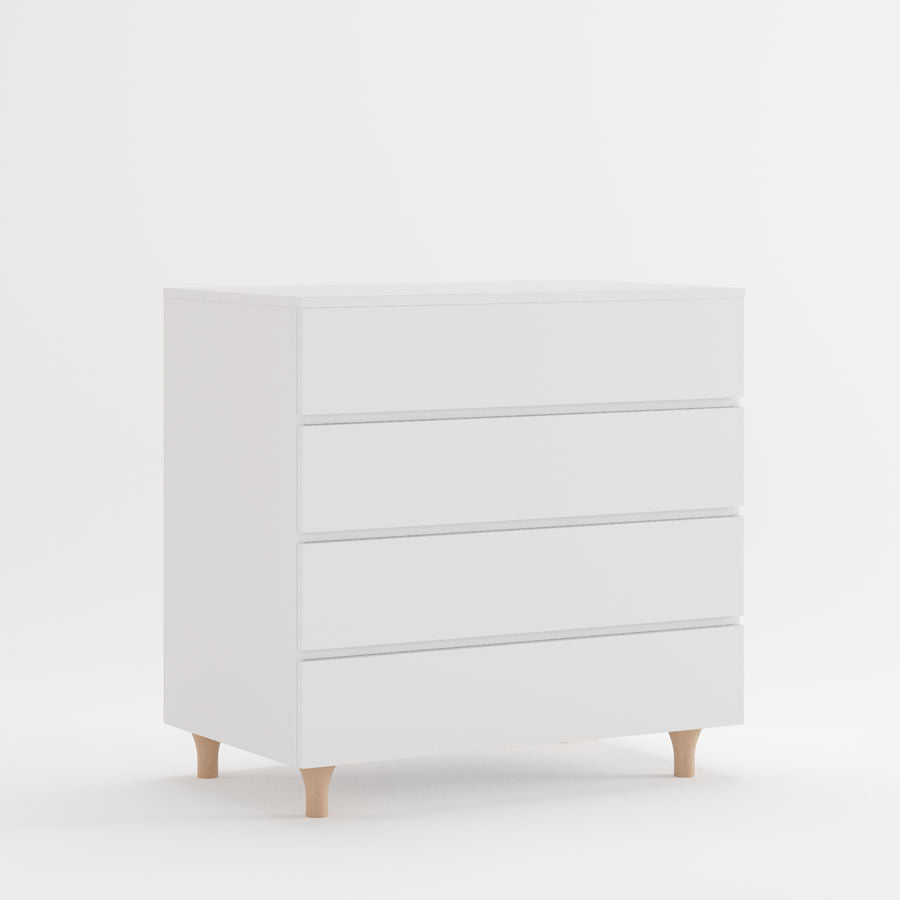 Cômoda de Bebê Haus Nature 4 Gavetas Branca e Carvalho 90CM