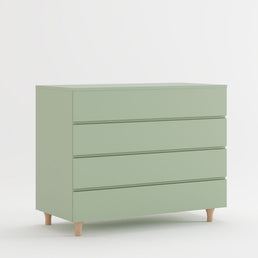 Cômoda de Bebê Haus Nature 4 Gavetas Verde Jardim e Carvalho 110CM