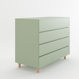 Cômoda de Bebê Haus Nature 4 Gavetas Verde Jardim e Carvalho 110CM