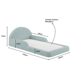 Cama Montessoriana Lumi Solteiro com Colchão – Verde