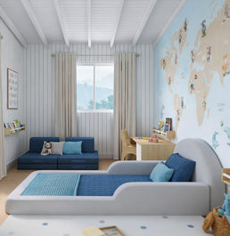 Cama Montessoriana Lumi Solteiro com Colchão – Cinza