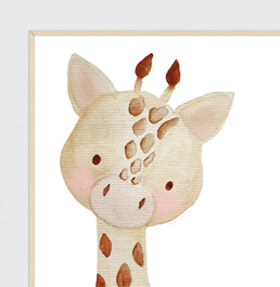 Conjunto com 3 Quadros Leão, Girafa e Alfabeto Color Moldura Filete Pinus - Vertical