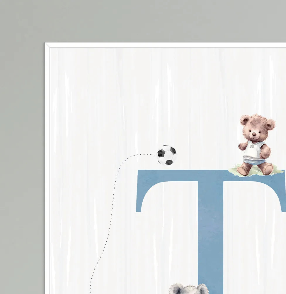 Conjunto com 2 Quadros Animais Esportistas com moldura Filete Pinus - Vertical