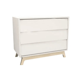 Cômoda de Bebê Raika 3 Gavetas Greige Com Pé Madeira Clara
