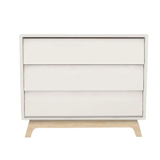 Cômoda de Bebê Raika 3 Gavetas Greige Com Pé Madeira Clara