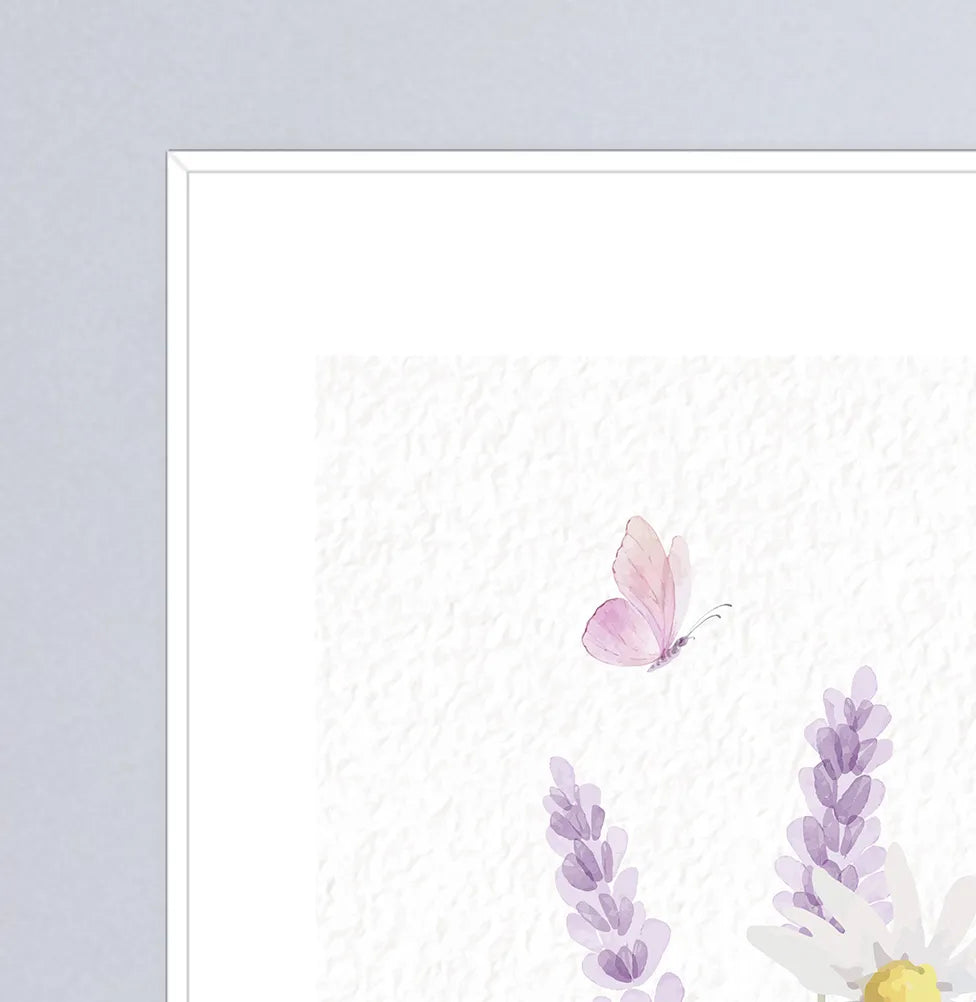 Quadro Infantil com Flores Lavanda Lilás - Vertical