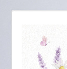 Quadro Infantil com Flores Lavanda Lilás - Vertical