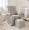 Poltrona de Amamentação Ninho com Puff e Balanço Linho Bege