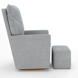 Poltrona de Amamentação Fit com Balanço e Puff - Linho Cinza