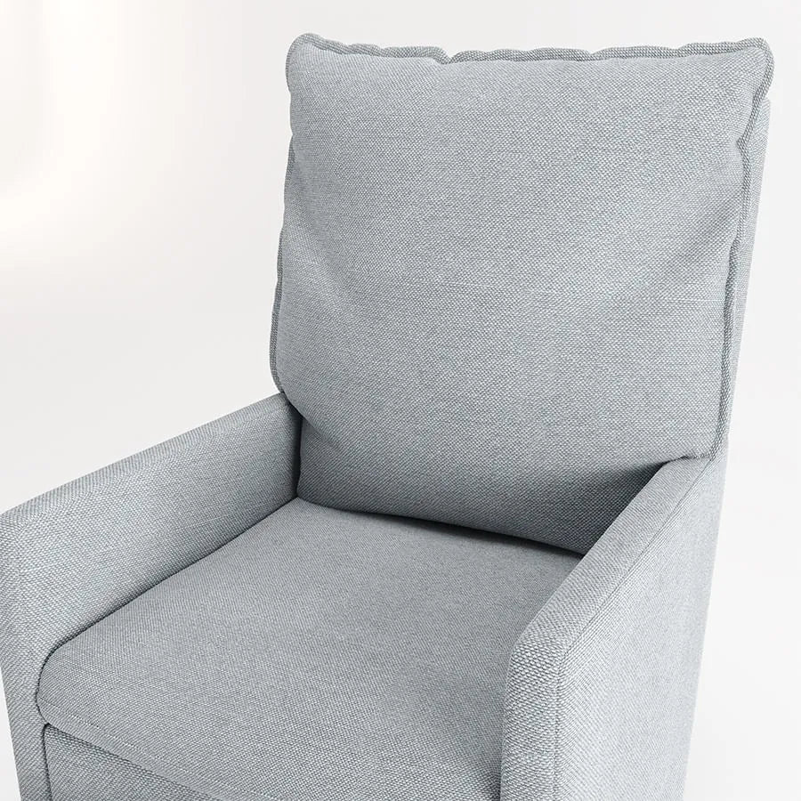 Poltrona de Amamentação Fit com Balanço e Puff - Linho Cinza