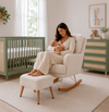 POLTRONA MAJU COM PUFF BALANÇO LINHO CREME
