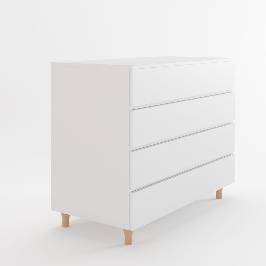 Cômoda de Bebê Haus Nature 4 Gavetas Branca e Carvalho 110 CM
