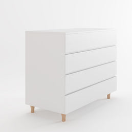 Cômoda de Bebê Haus Nature 4 Gavetas Branca e Carvalho 110 CM