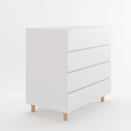 Cômoda de Bebê Haus Nature 4 Gavetas Branca e Carvalho 90CM