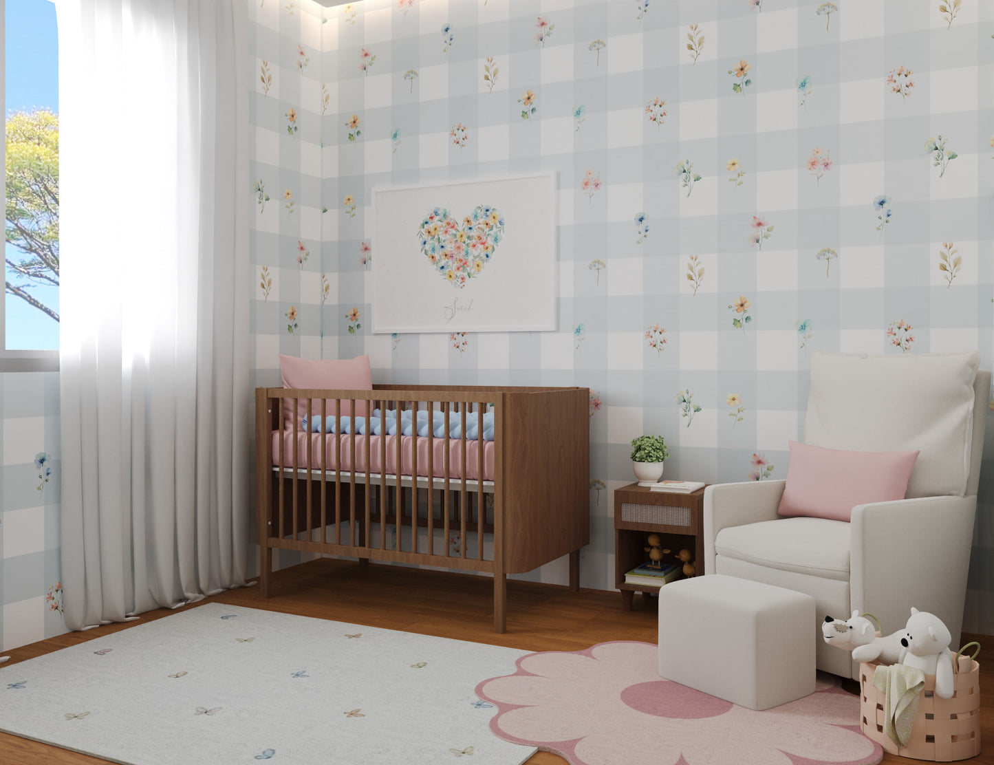 Quarto da Sarah - Xadrez Floral