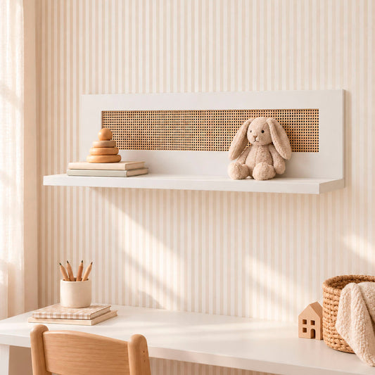 PRATELEIRA HAUS NATURE COM PALHA - BRANCO