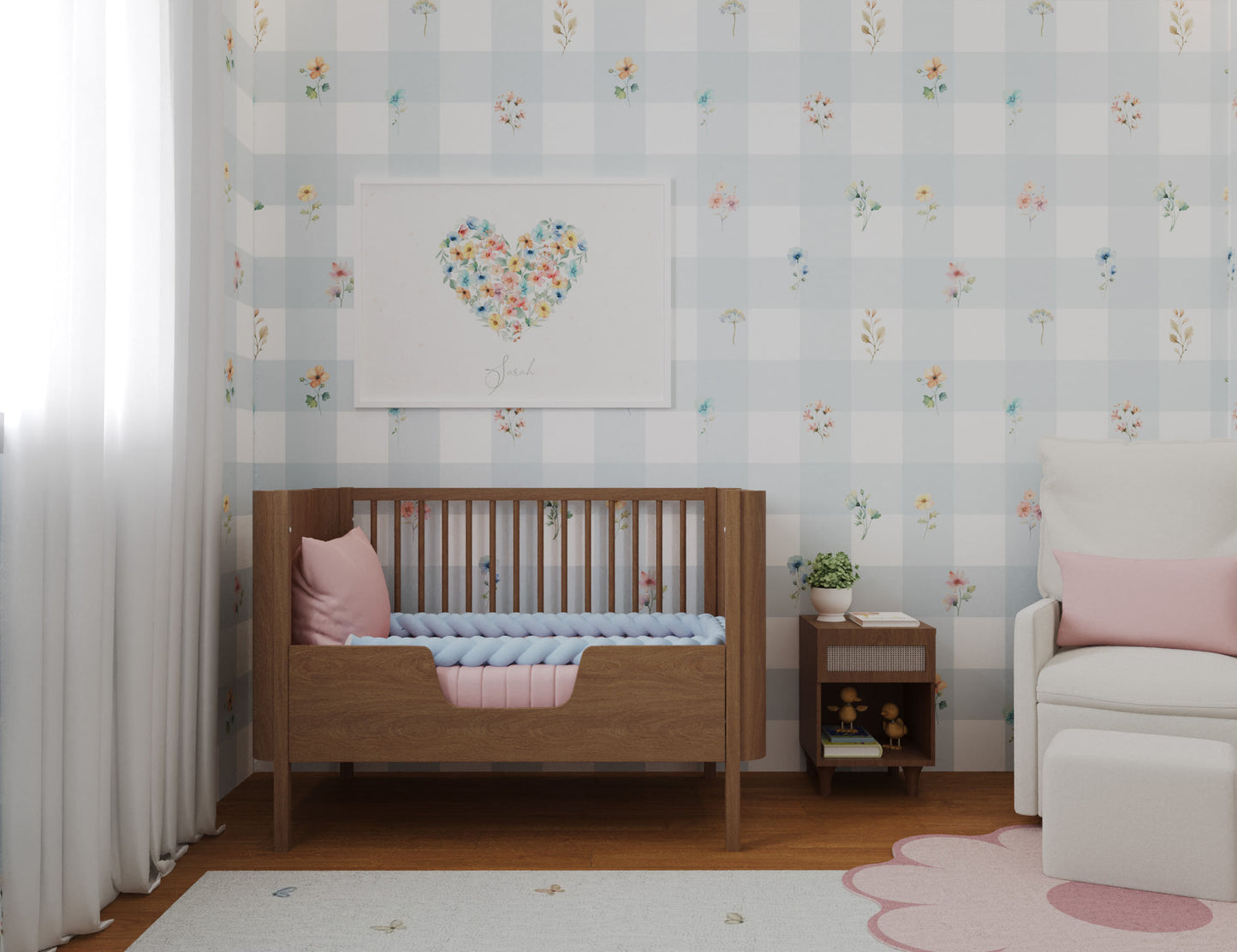 Quarto da Sarah - Xadrez Floral