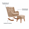 POLTRONA MAJU COM PUFF BALANÇO BOUCLE CARAMELO