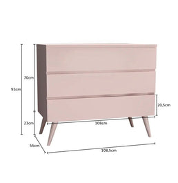 Cômoda de Bebê Viena Rosa Claro