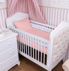 Colcha com Elástico para Berço Listra - Rosa Chá