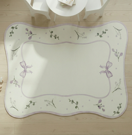 Tapete Infantil Floral Com Laço Lilás Playmat