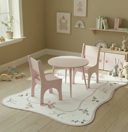 Tapete Infantil Floral Com Laço Rosa Playmat