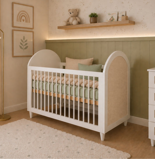 Berço Haus Arco c/ Palha 3 em 1 - Branco