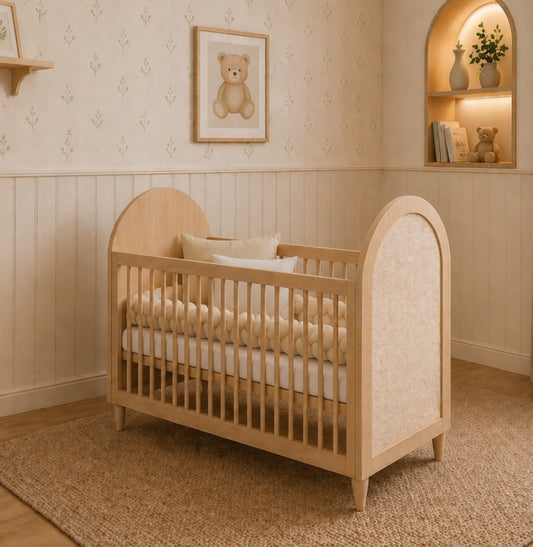 Berço Haus Arco c/ Palha 3 em 1 - Carvalho