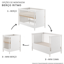 BERÇO RITMO 3 EM 1 - BRANCO