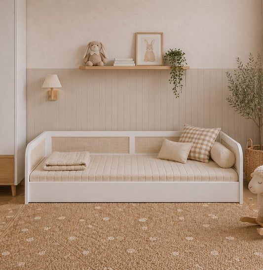 Cama Sofá Haus Arco Com Palha 2 em 1 Montessoriana - Branco