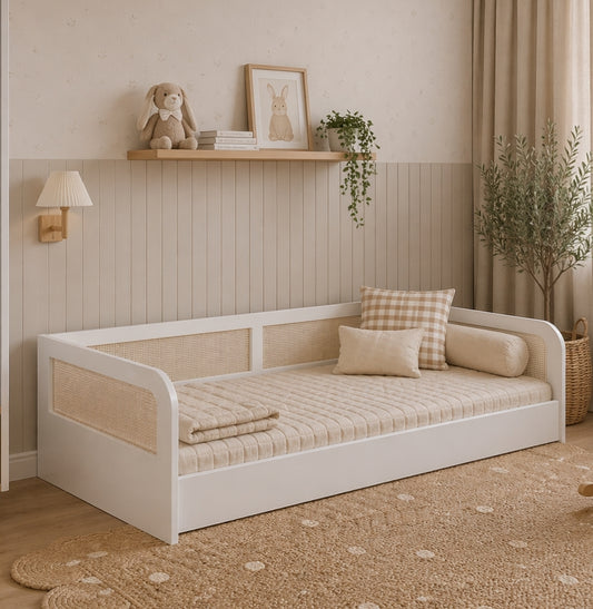 Cama Sofá Haus Arco com Palha 2 em 1 - Branca