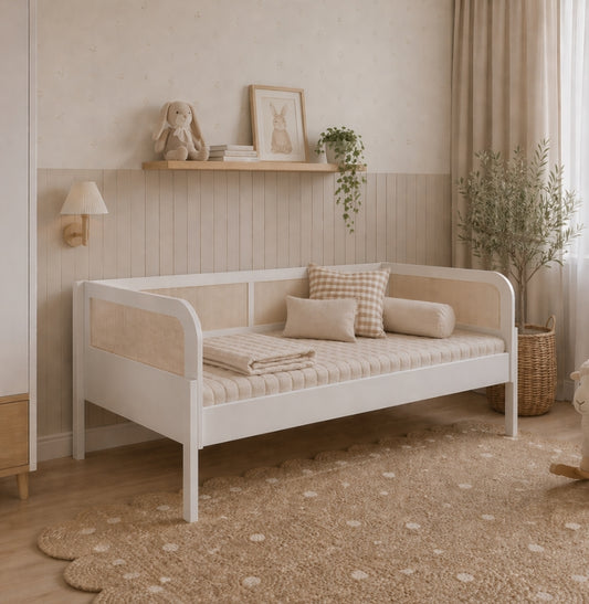 Cama Sofá Haus Arco com Palha 2 em 1 - Branca