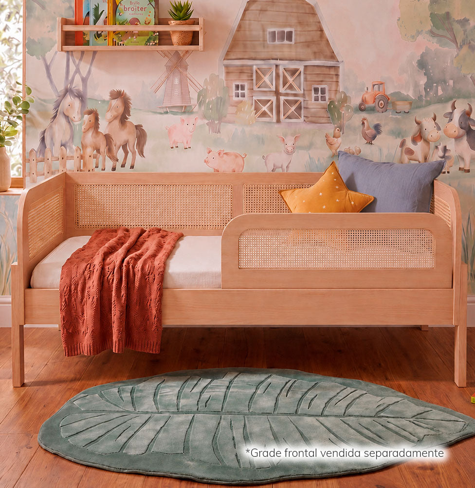 Cama Sofá Haus Arco Com Palha 2 em 1 Montessoriana - Carvalho