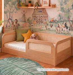 Cama Sofá Haus Arco Com Palha 2 em 1 Montessoriana - Carvalho