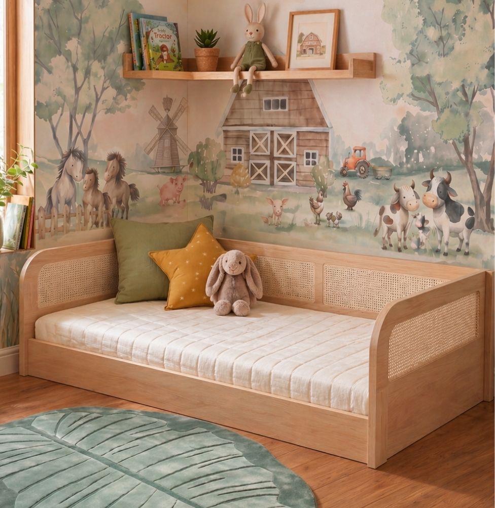Cama Sofá Haus Arco Com Palha 2 em 1 Montessoriana - Carvalho