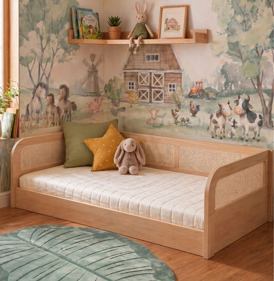 Cama Sofá Haus Arco Com Palha 2 em 1 Montessoriana - Carvalho