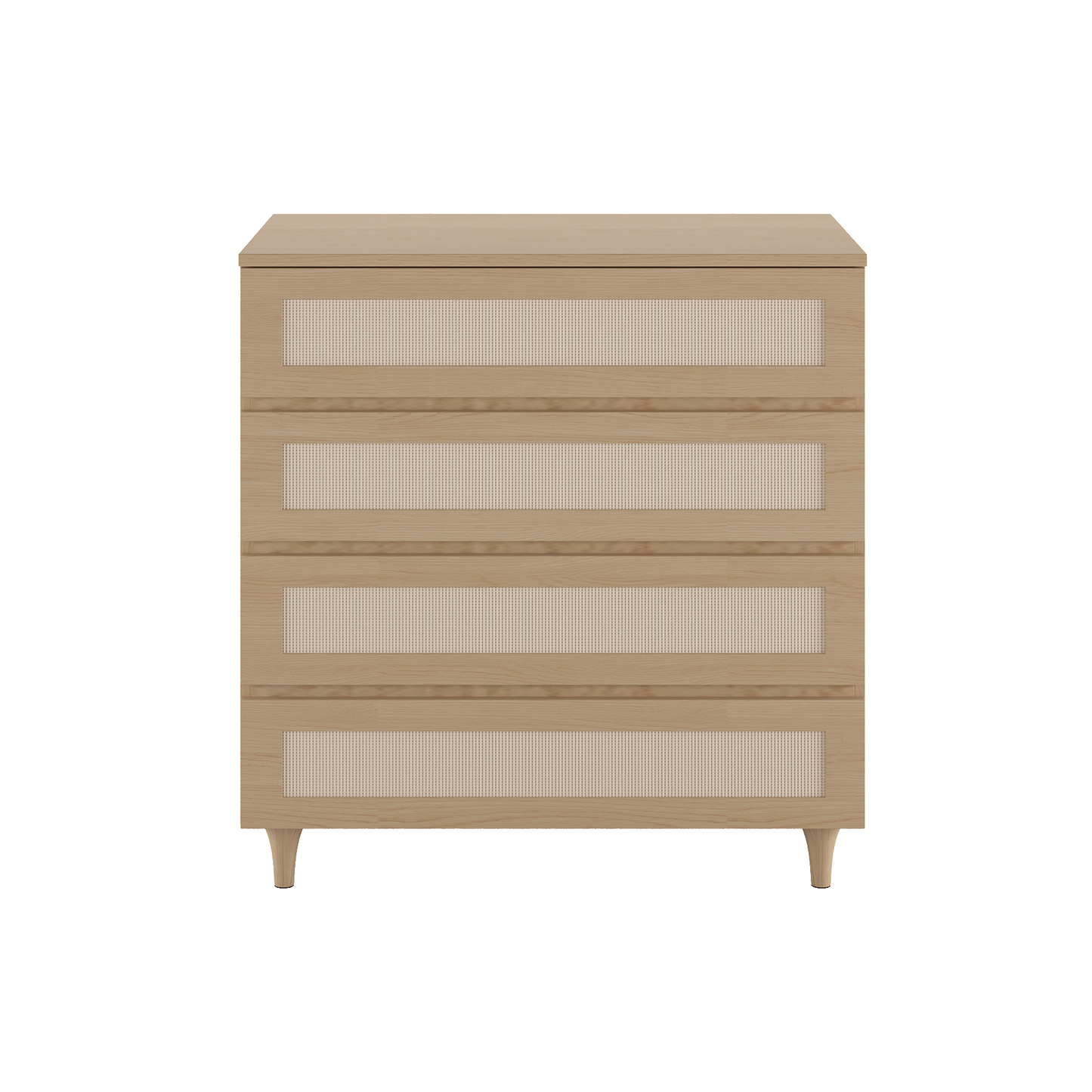 Cômoda Haus Nature com Palha e 4 Gavetas (90cm) - Carvalho