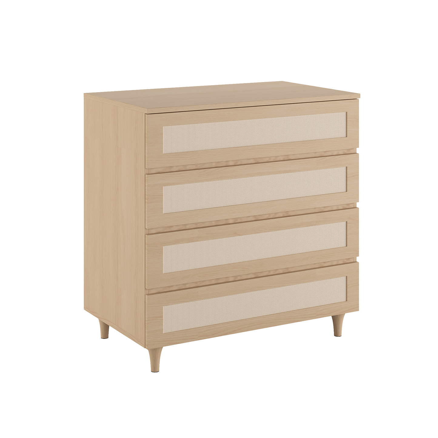 Cômoda Haus Nature com Palha e 4 Gavetas (90cm) - Carvalho
