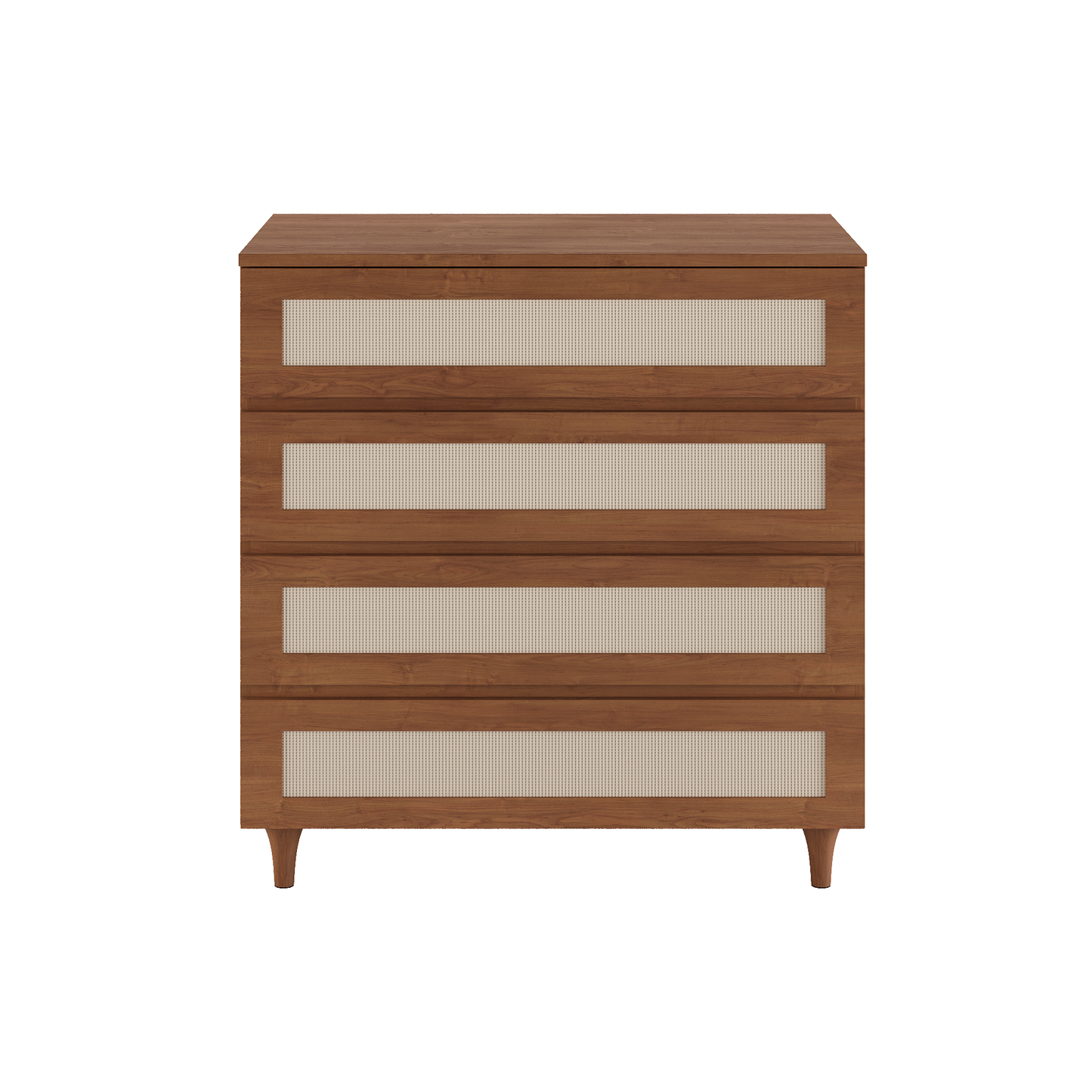 Cômoda Haus Nature com Palha e 4 Gavetas (90cm) - Freijó
