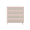 Cômoda Haus Nature com Palha e 4 Gavetas (90cm) - Rosa Claro