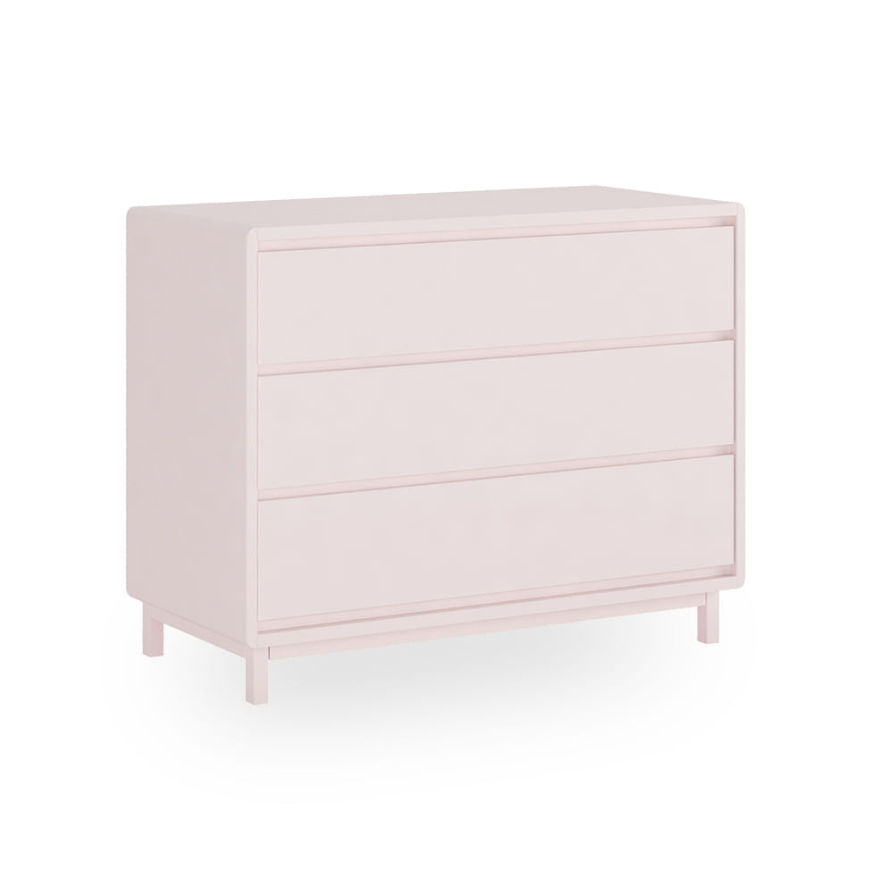 Cômoda de Bebê Nord 3 Gavetas - Rosa