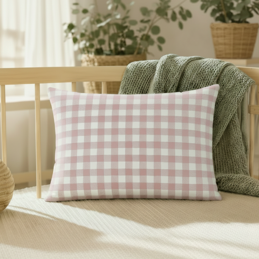 ALMOFADA XADREZ VINTAGE - 30X40 Rosa Chá