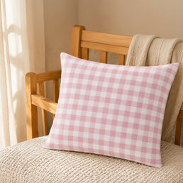 ALMOFADA XADREZ VINTAGE - 30X40 Rosa Chá
