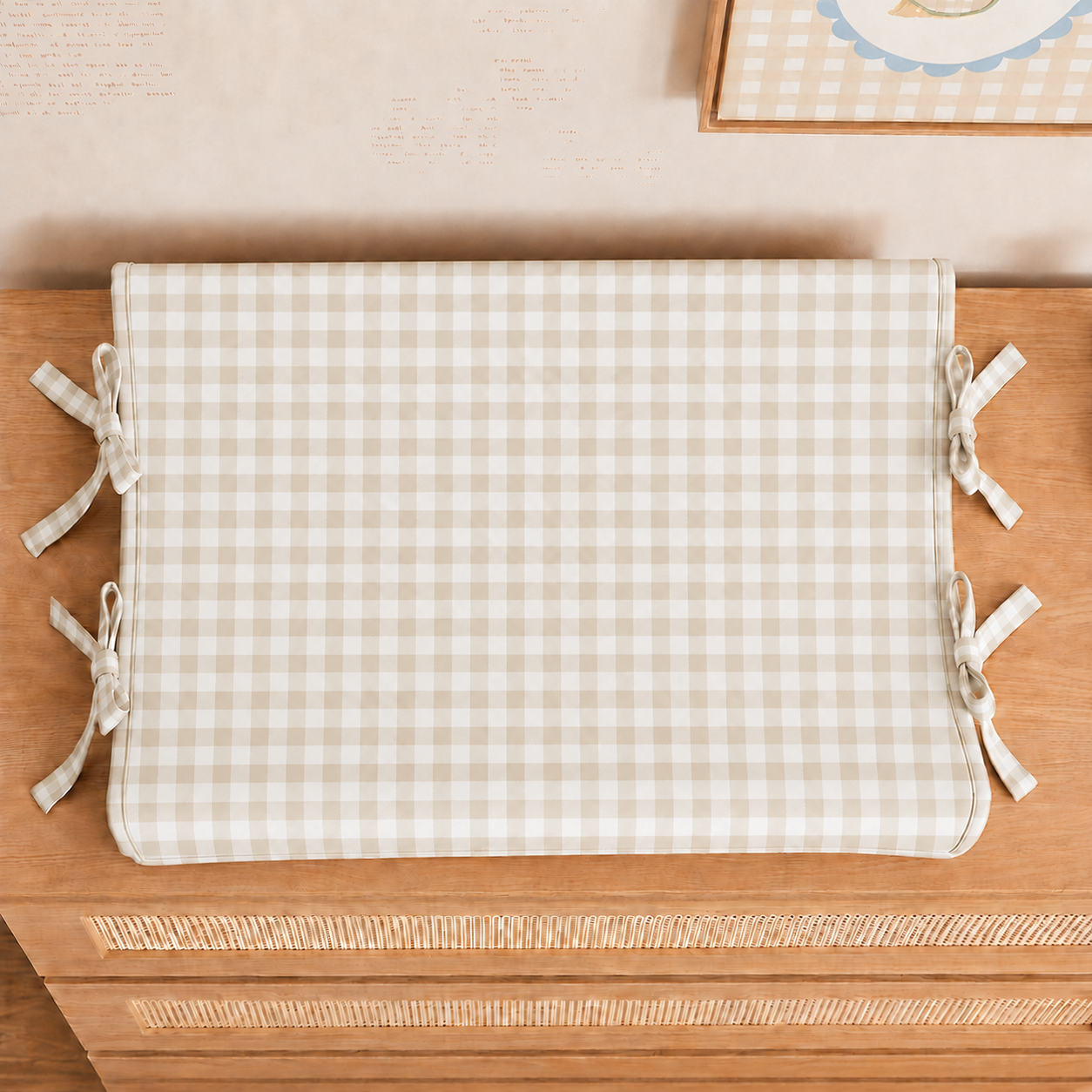 TROCADOR XADREZ VINTAGE - BEGE